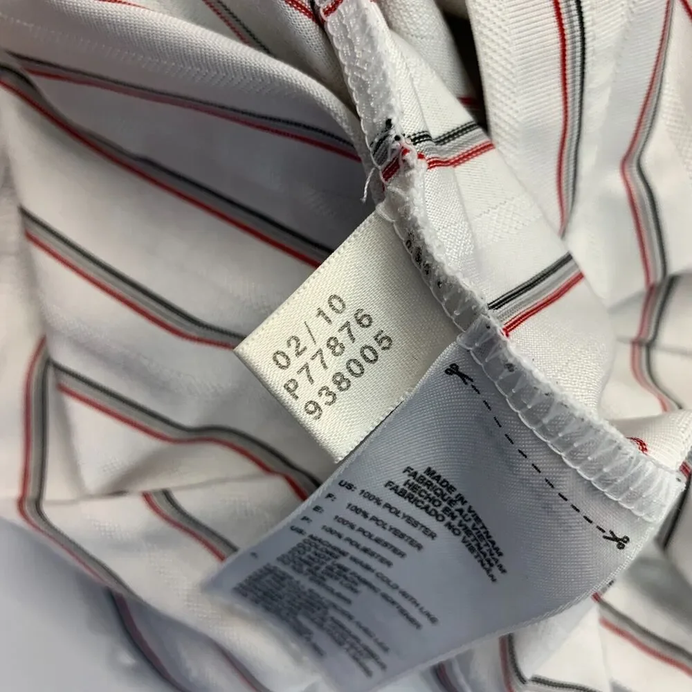 Adidas Golf Polo Shirt Mens S White Striped ClimaCool Lightweight Performance